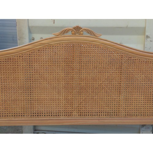 208 - Cane backed kingsize bed frame