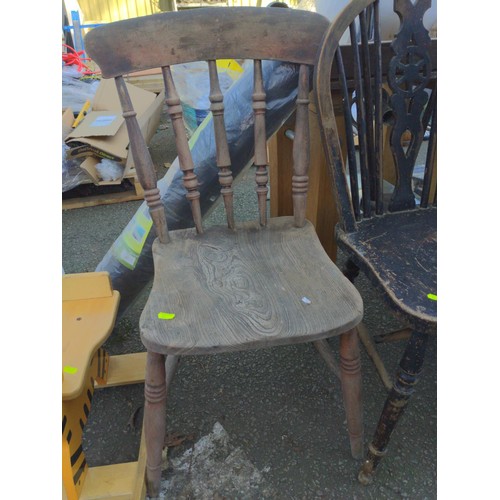 47 - 3x elm seated chairs