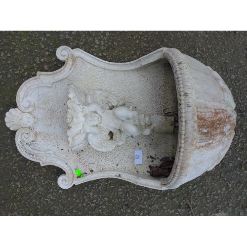 62 - Plaster garden wall feature. H65cm