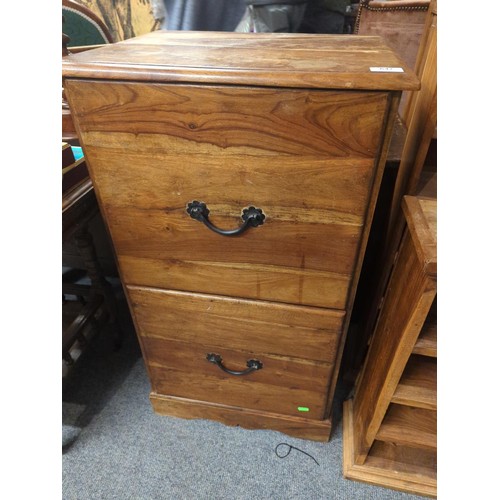 647 - Mexican pine style two drawer filing cabinet. W50D40H91 cm