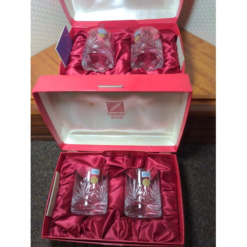 444 - Two boxed pairs of Schott crystal tumblers