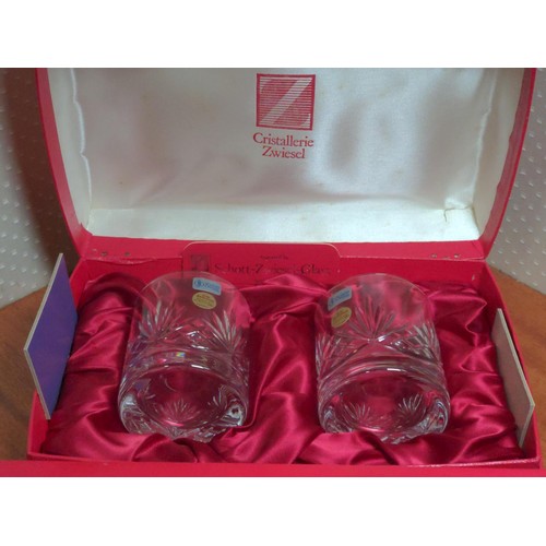 444 - Two boxed pairs of Schott crystal tumblers