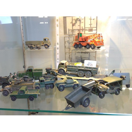 458 - Various diecast and other military vehicles inc. Corgi