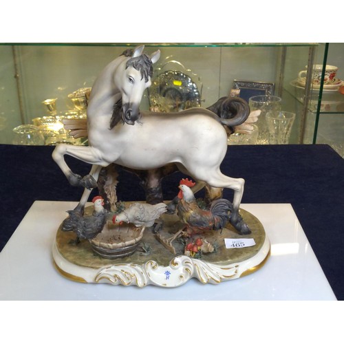 465 - Large Capodimonte horse, signed. 28cm high.