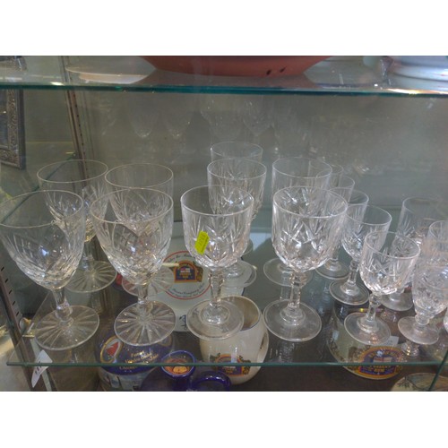 470 - Selection of crystal glasses and decanters.