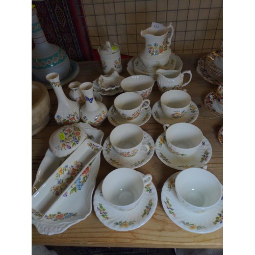 484 - Selection of ceramic ware inc, Aynsley, Cottage Garden, cups and saucers, jugs and Tyne English made... 