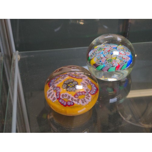 545 - Three millefiori paperweights