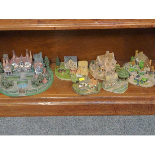 565 - 6 x Danbury mint Houses/building models Inc English manor house, threshing, home from the harvest la... 