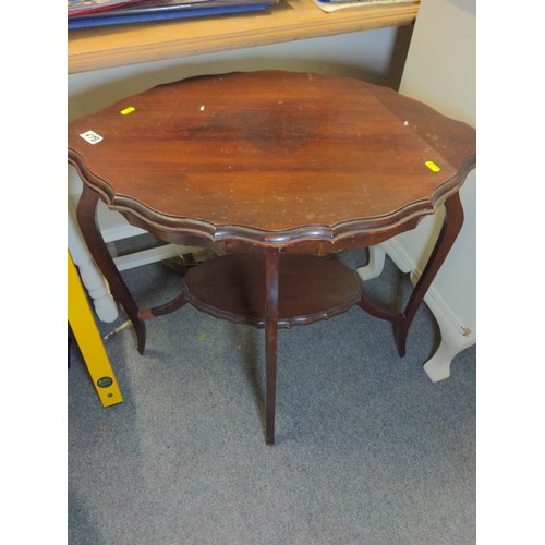 678 - 2 tier oval pie crust occasional table W 74cm x H 72cm