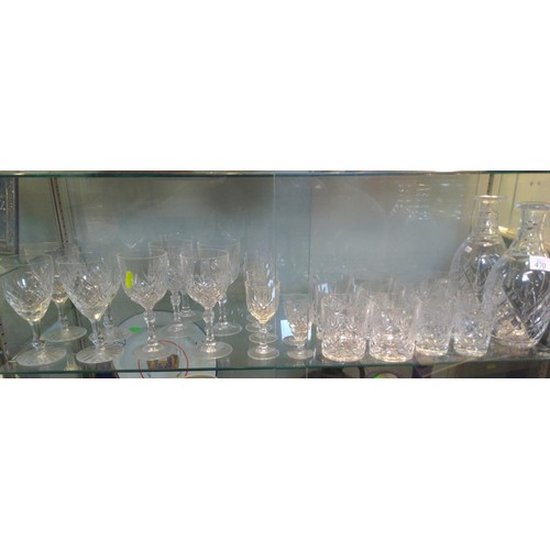 470 - Selection of crystal glasses and decanters.