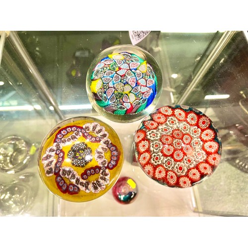 545 - Three millefiori paperweights