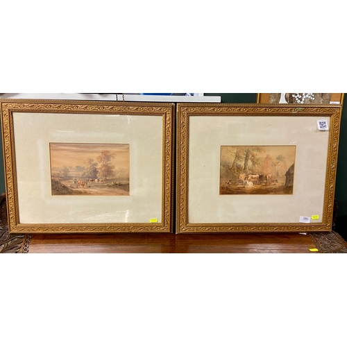 386 - H. Earp Snr. (BRITISH, 1831 - 1914) Two gilt framed country artworks (due to restrictions of glass a... 