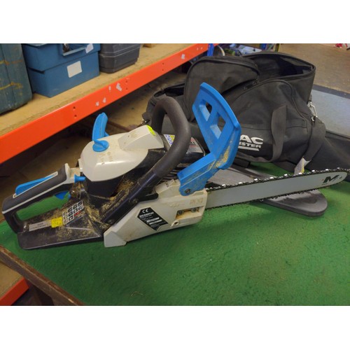 217 - MacAllister petrol chainsaw MCSWP40. Recently serviced and in full working order.