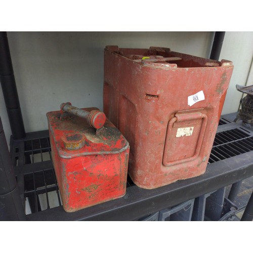 93 - 2x vintage fuel cans