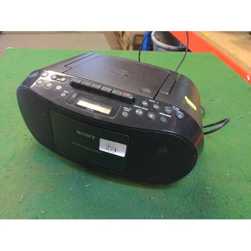 274 - Small Sony CD/Radio/Cassette player