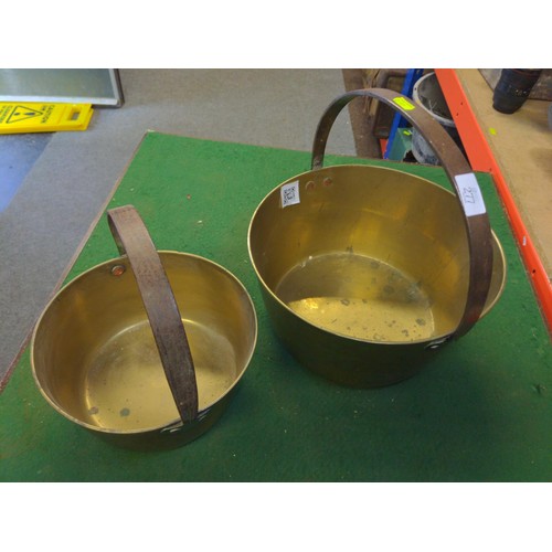 277 - 2 brass preserve pans