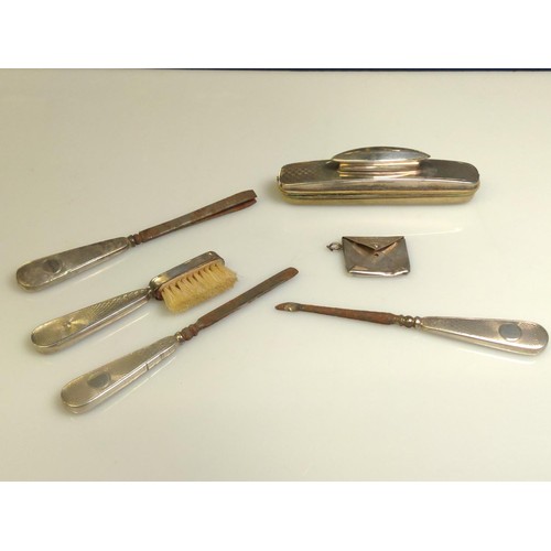 557 - Collection of HM silver items inc. silver handled manicure tools by Synyer & Beddoes, ... 