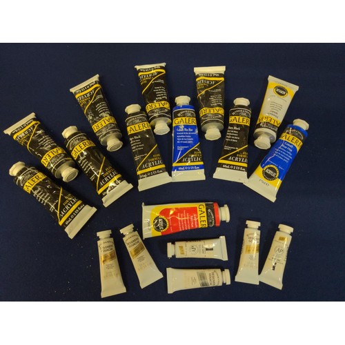 566 - Various Windsor & Newton acrylic paints and Windsor & Newton Designers Gouache gold imitatio... 