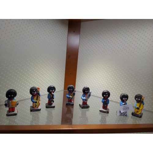 609 - Collection of eight Robertson golly band figures