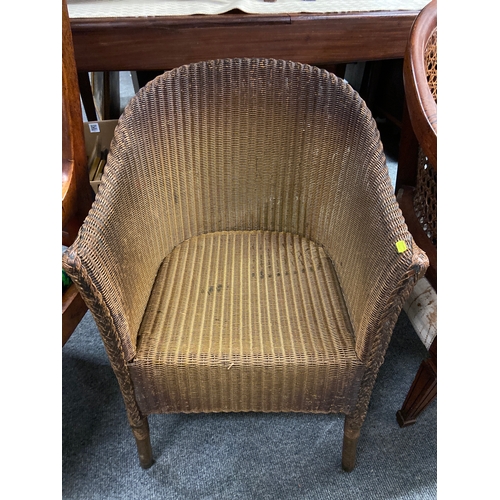 59 - Lloyd Loom style bedroom chair .