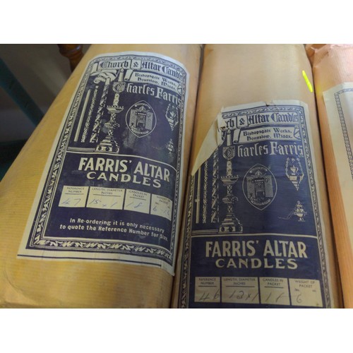 168 - 5 x lots of Charles Farris church/Altar candles still in original packaging