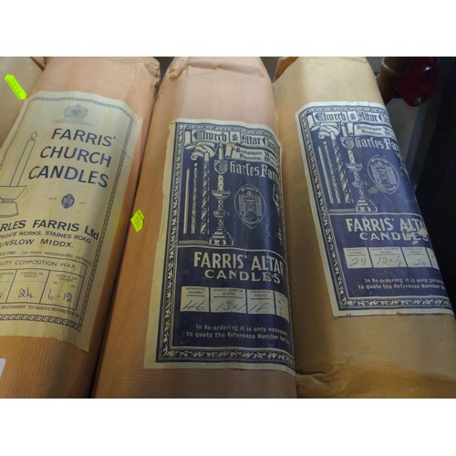 168 - 5 x lots of Charles Farris church/Altar candles still in original packaging