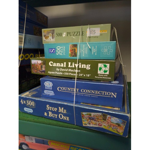 175 - 5 x Jigsaw puzzles Inc Gibsons, WH Smiths etc.