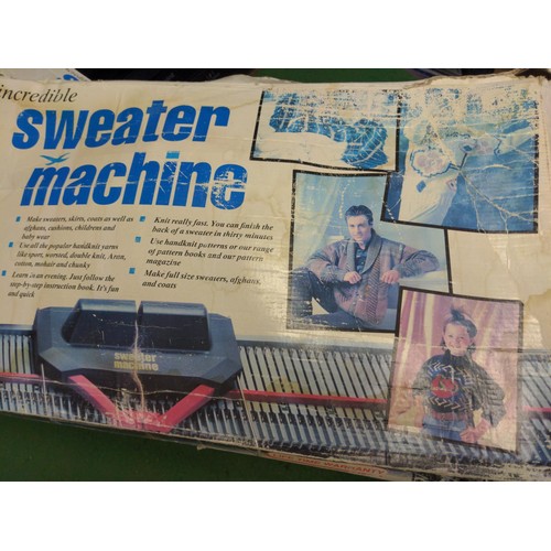 224 - Incredible Sweater machine in box + box of Accessories