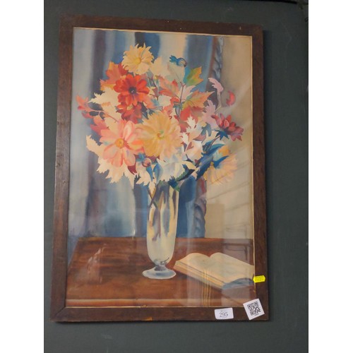 295 - Still life of flowers, painted in watercolour and signed lower right Violet P. J. Horn, framed and g... 