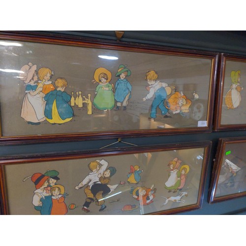 306 - Four framed vintage Cecil Aldin style childhood prints 73 x 30cm