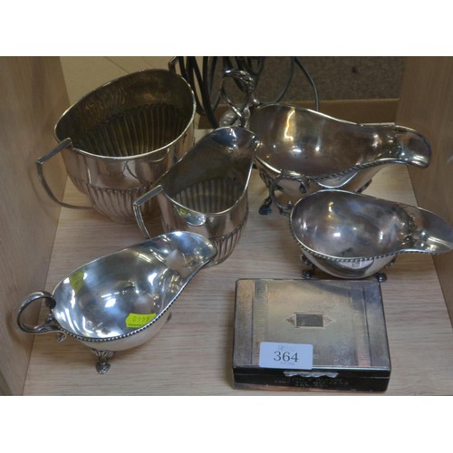 364 - Silver plated items inc. sauce boats