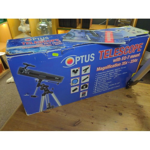 OPTUS Telescope with EQ7 mount magnification 35x 234 x in original