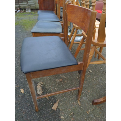 51 - 4 x mid century style polish made dining chairs 