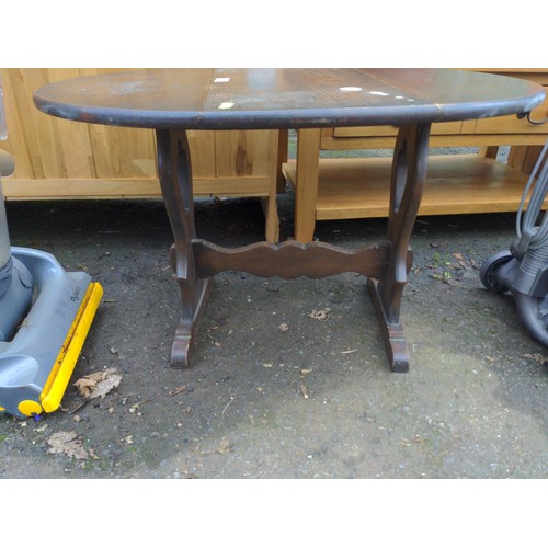 57 - Small drop leaf refectory style table 76cm X 54cm X H46cm