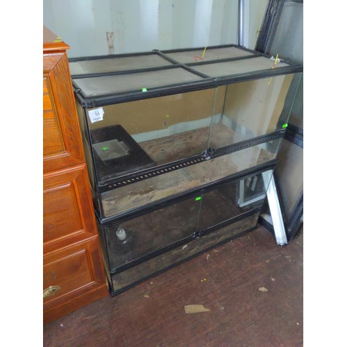 84 - Three vivariums 2 x Exoterra W92 D46 H96 cm, 1x flat packed and accessories & a small Perspex pe... 