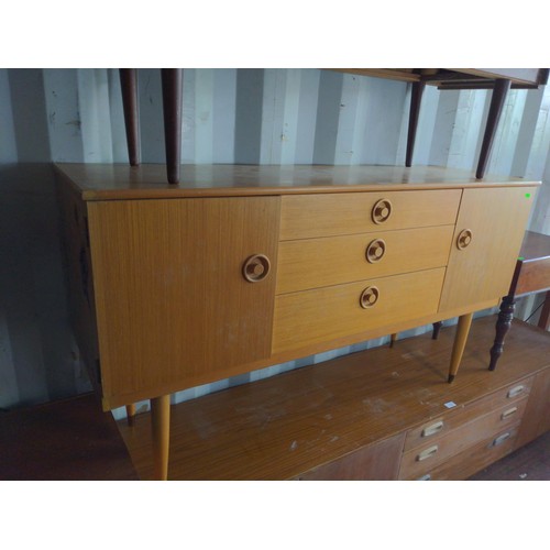 90 - Schreiber Sideboard unit with 3 x drawers & 2 cupboards W136cm D40cm H75cm