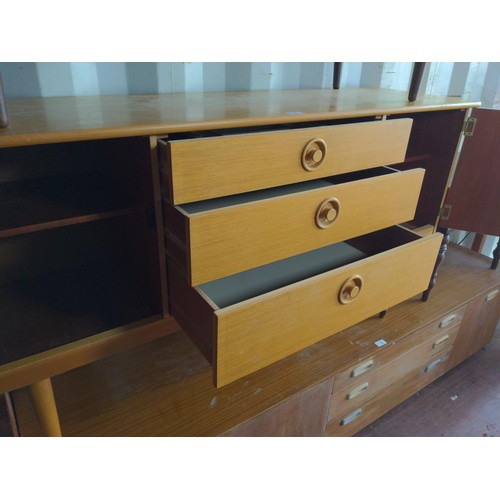 90 - Schreiber Sideboard unit with 3 x drawers & 2 cupboards W136cm D40cm H75cm