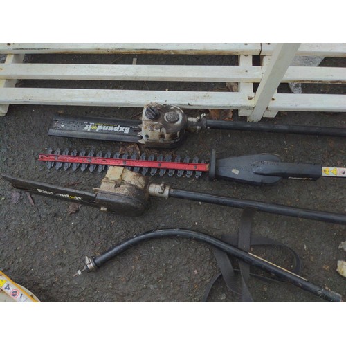 98 - Ryobi PBC3046YE petrol multi tool Inc accessories, chainsaw, hedge trimmer etc