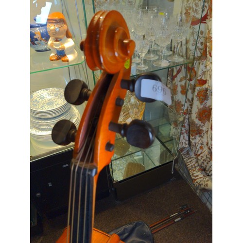 464 - 1/2 size cello with case and two bows.