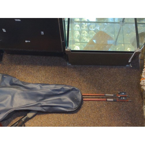 464 - 1/2 size cello with case and two bows.