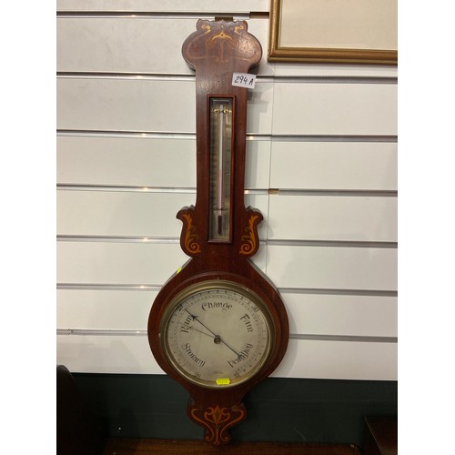 294A - Art Deco banjo barometer made by F Hallett Warrington.