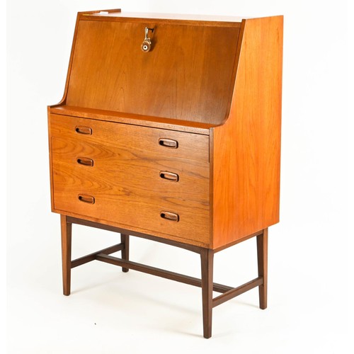 549 - Mid Century modern bureau, with 3 lower drawers. W76.5cm D40.5cm H108cm