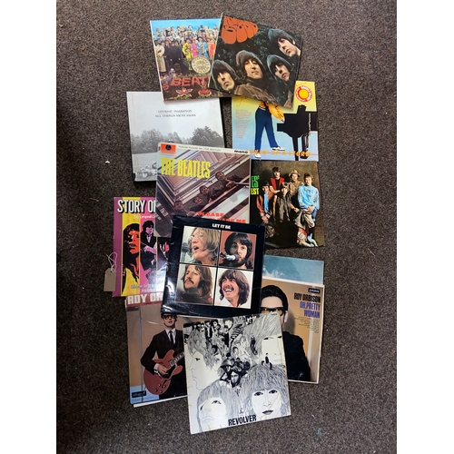 332 - Collection of 12 long playing vinyl album Inc, one triple album, George Harrison, and The Beetles, J... 