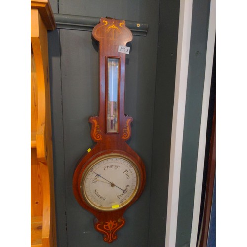 294A - Art Deco banjo barometer made by F Hallett Warrington.