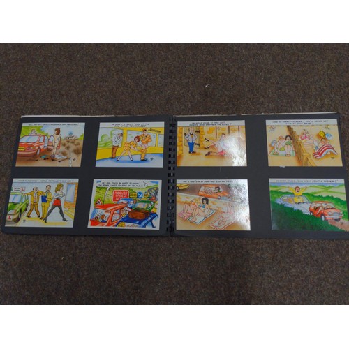 387 - Scrap book full of saucy seaside humour postcards (45+)