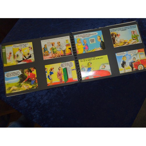 387 - Scrap book full of saucy seaside humour postcards (45+)