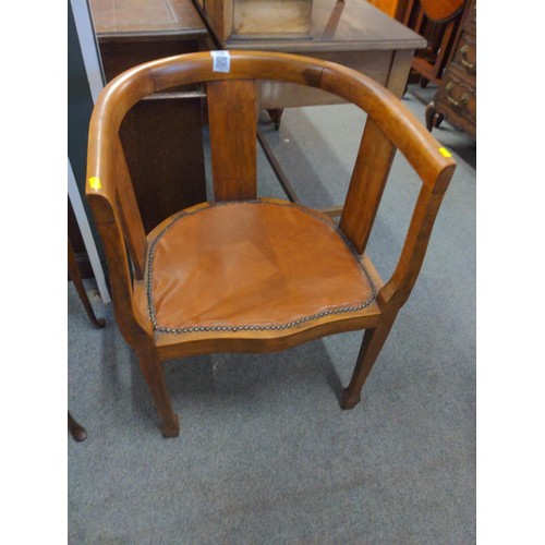 548 - Hardwood framed tub style armchair