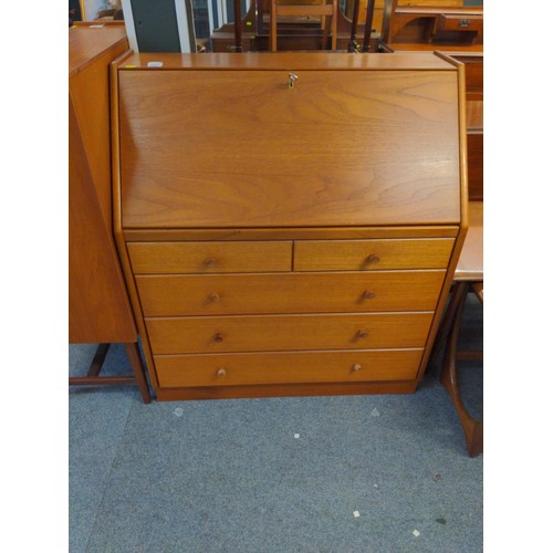 561 - Nathan teak bureau W92cm D45cm H104cm