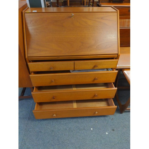 561 - Nathan teak bureau W92cm D45cm H104cm