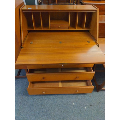 561 - Nathan teak bureau W92cm D45cm H104cm